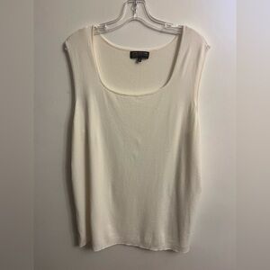 Jones New York Women’s Ribbed Tank Top Creamy White 3X